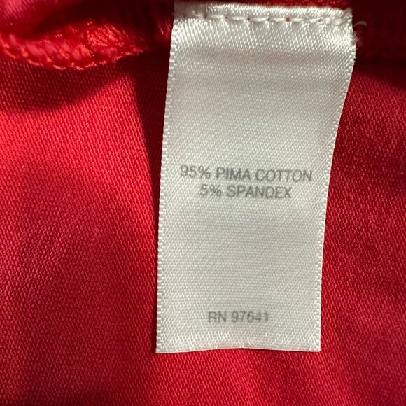 J. Jill women’s size L red pima cotton long sleeve button front top - Picture 4 of 6